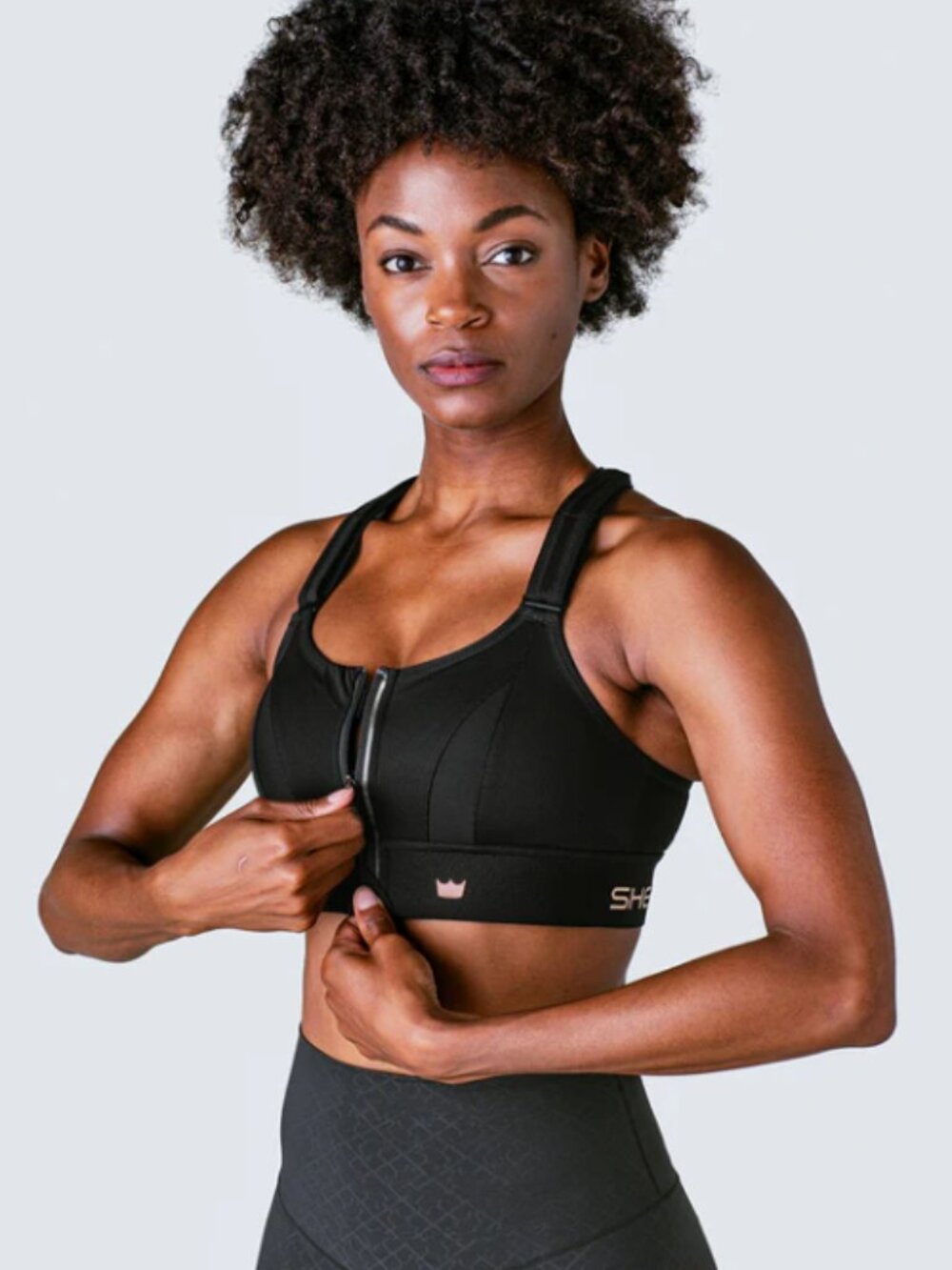 SHEFIT WOMEN'S HIGH IMPACT SPORTS BRA BLACK - Picture 4 of 9